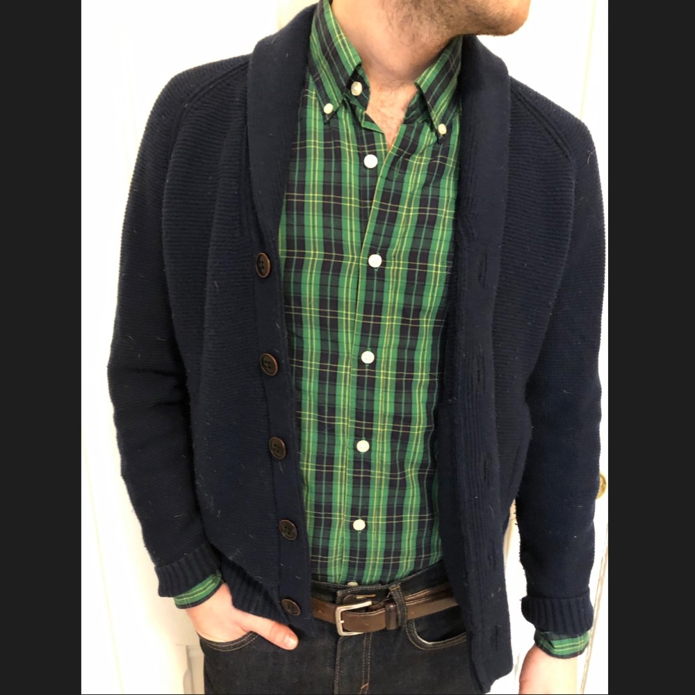 J Crew Green Plaid Shirt